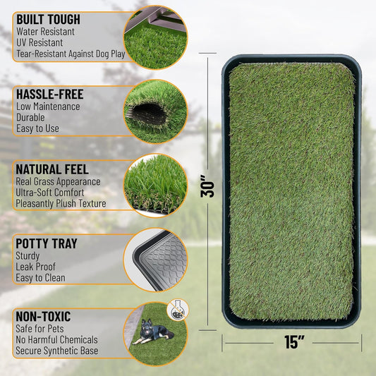 Close up of synthetic grass texture on pet training pad