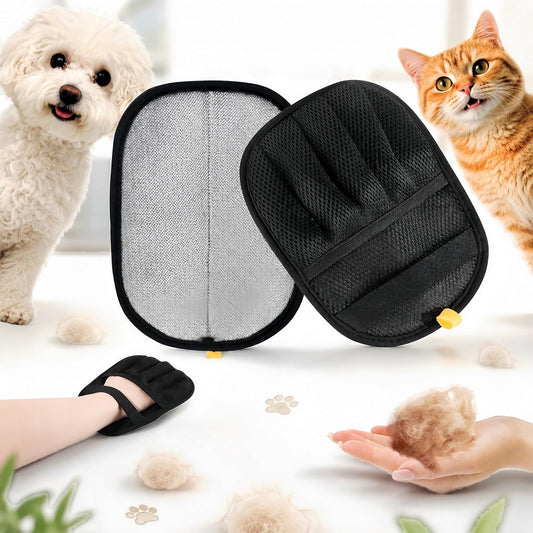 Reusable grooming mitts for dog and cat fur