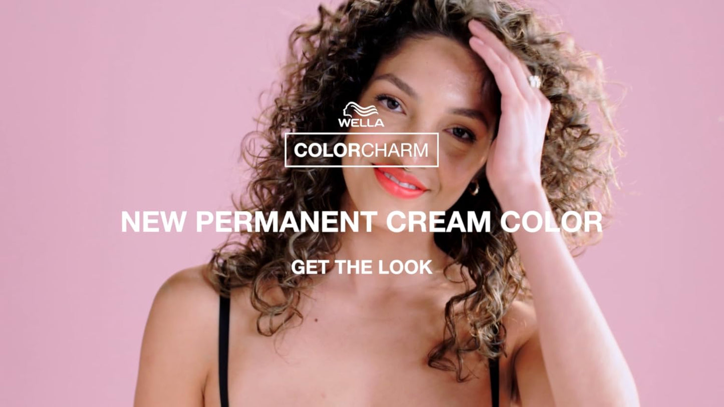 Authentic imported USA Wella Colorcharm cream hair dye bottle with premium packaging details.