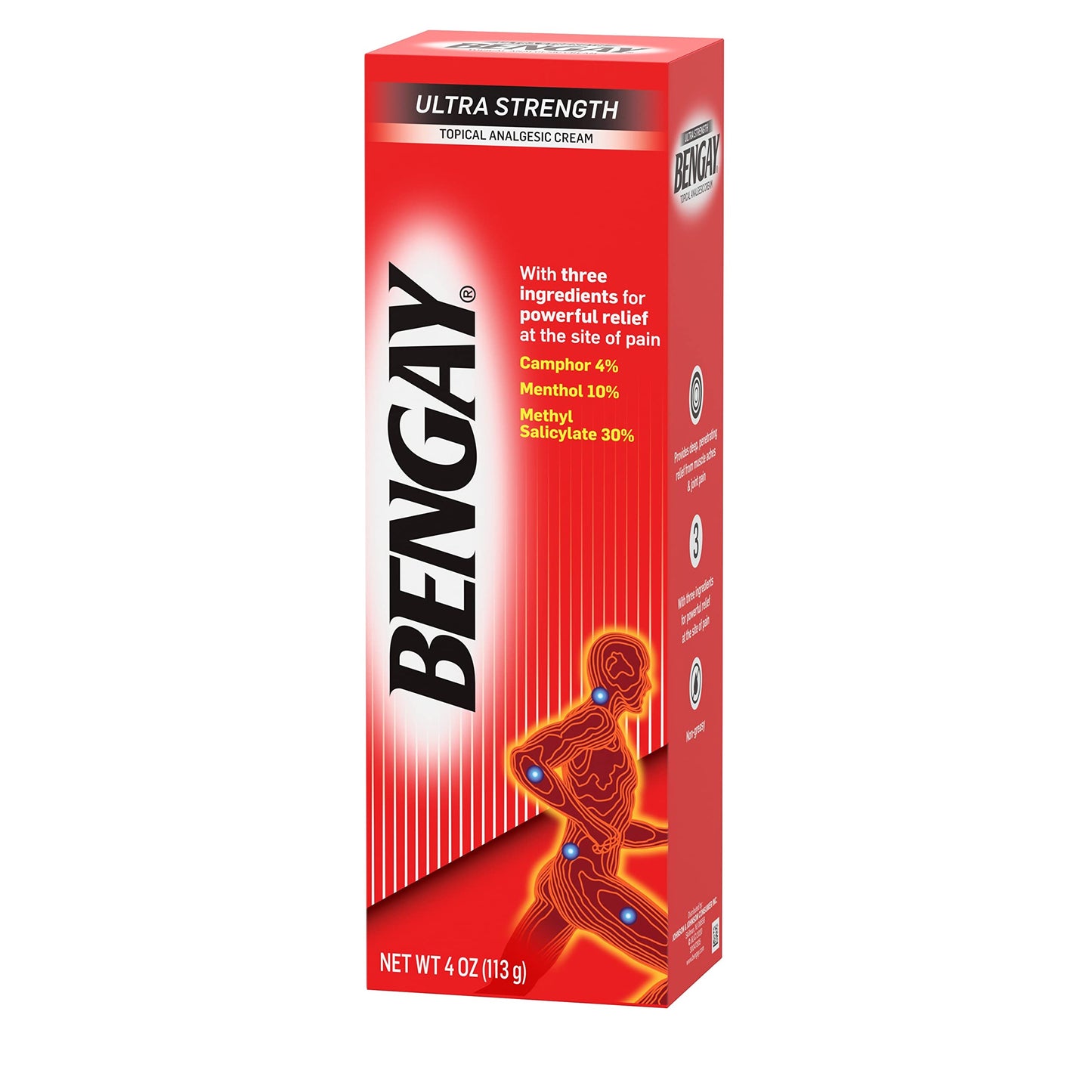 Bengay Ultra Strength Pain Relief Cream 4 oz US box upright front view