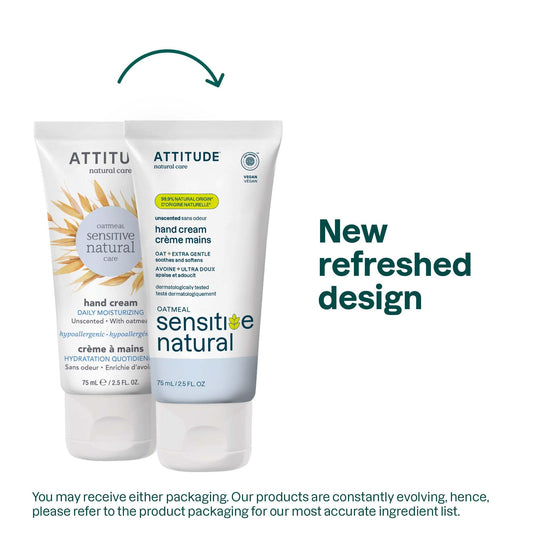 ATTITUDE oat hand moisturizer for dry skin back label showing clean ingredients