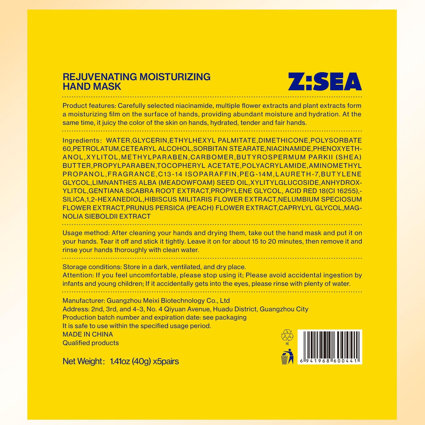 Lifestyle shot of Z:SEA hand masks for dry skin care