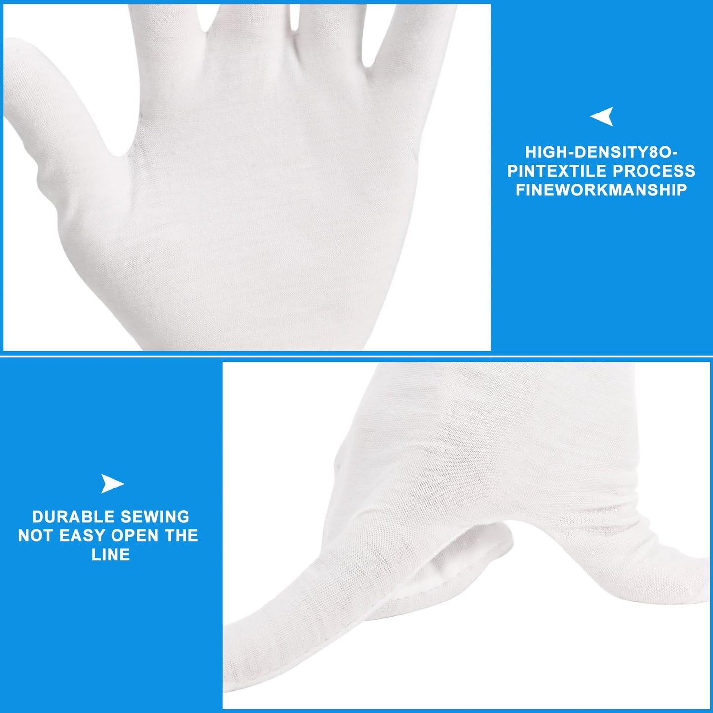 Untrytb white cotton gloves used for safe jewelry handling