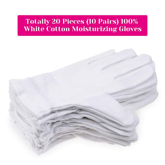 Selizo white cotton moisturizing gloves for dry hands