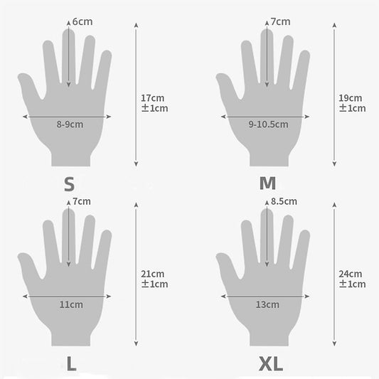 Pair of Zybux cotton gloves worn on hands