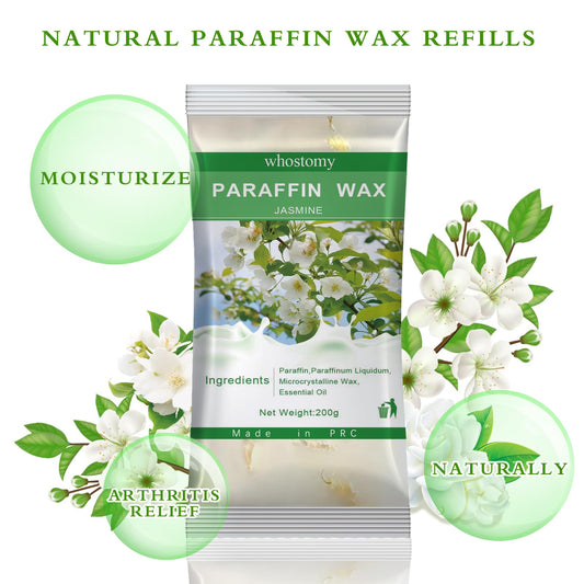Whostomy hot melt paraffin wax blocks for hands and feet with dried jasmine flowers