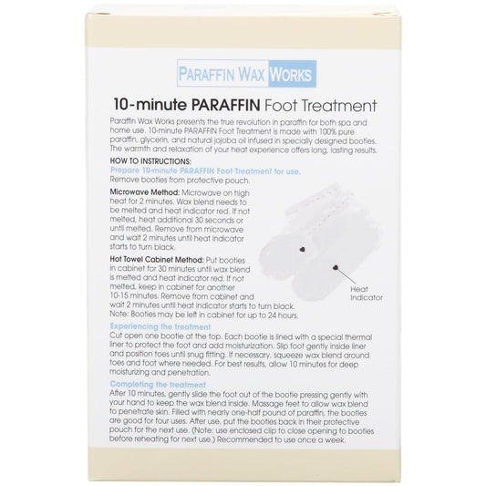 Fragrance-free paraffin wax booties for intense dry heel moisturization