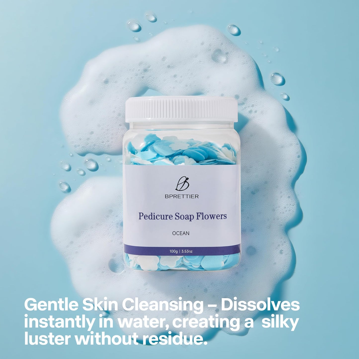 Authentic BPrettier foot soak petals packaging detail