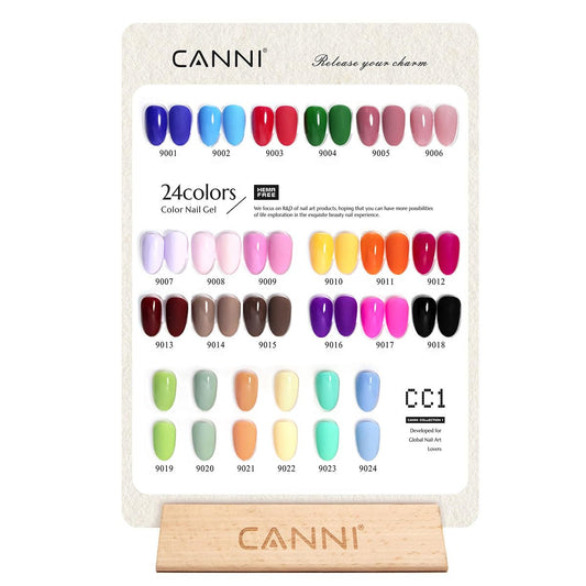 Canni 30 color gel polish collection in professional kit packaging