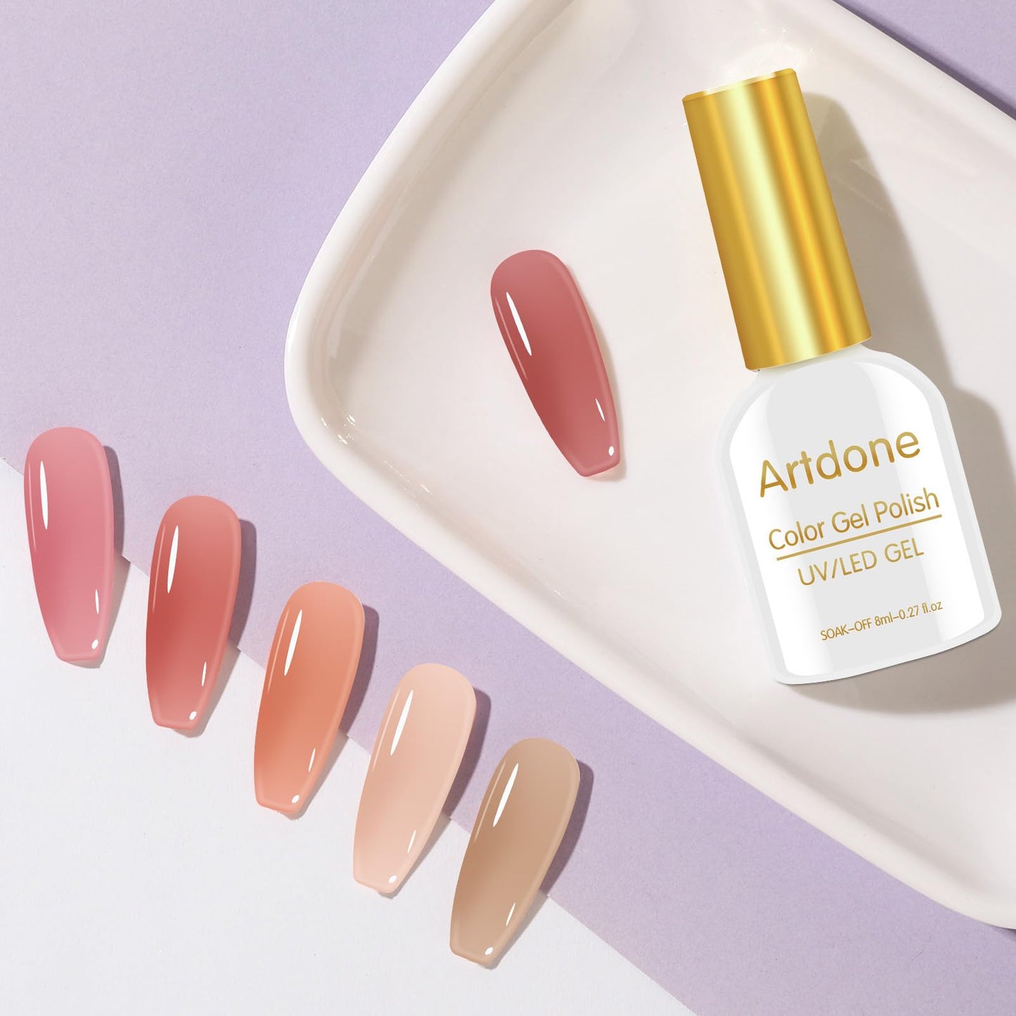 Professional nail art demonstration with Artdone jelly gels