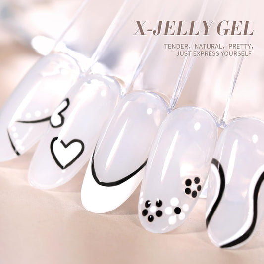 Born Pretty sheer white gel polish swatch on nails