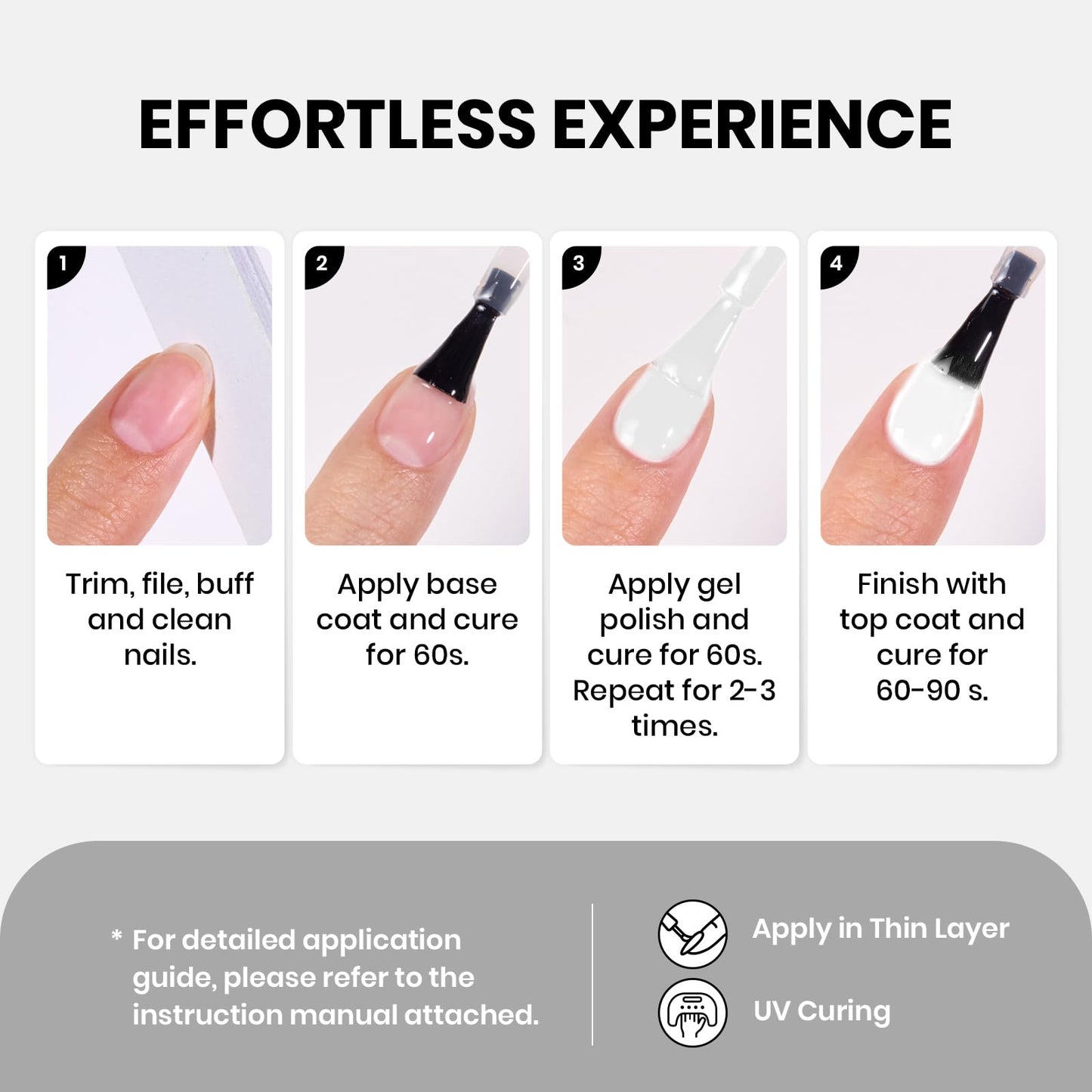 Beetles 15ml white gel polish bottle texture