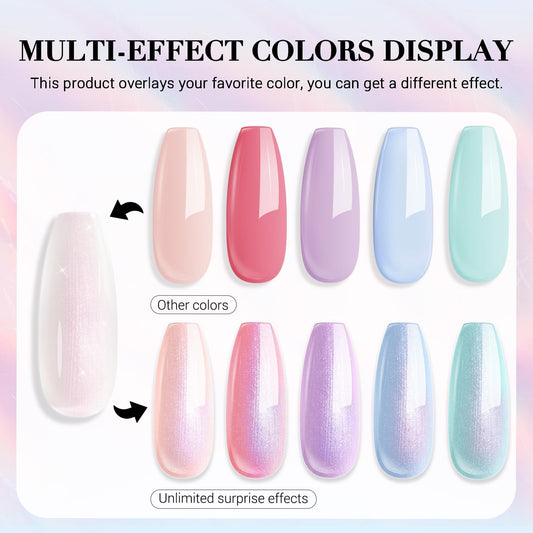 Azurebeauty Pearl White shimmer nail polish bottle close up
