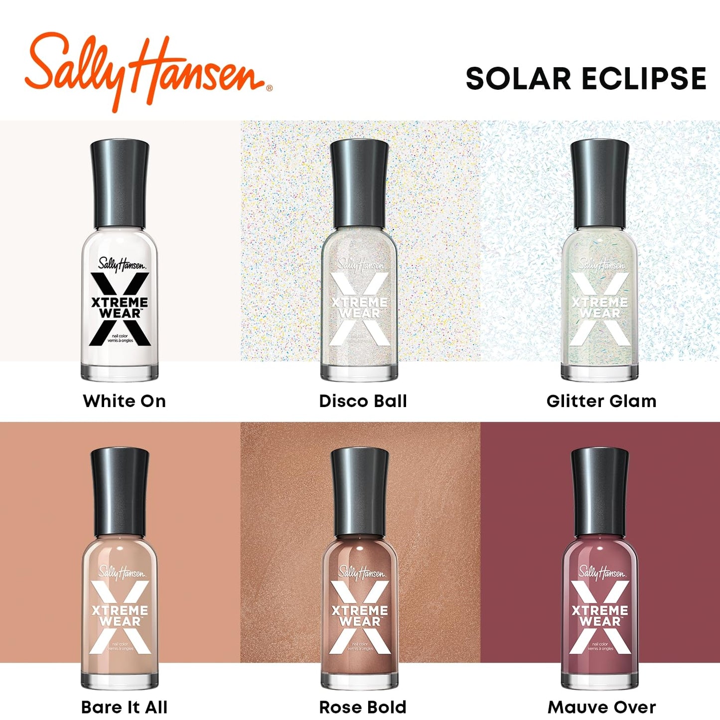 Sally Hansen Hard As Nails Xtreme Wear full product range display