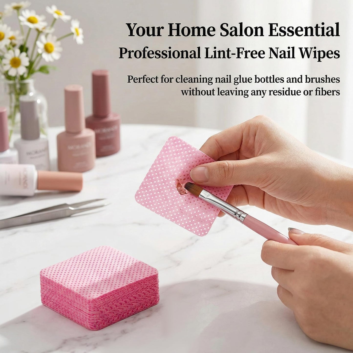Maqihan pink nail wipes for home manicure and nail art prep