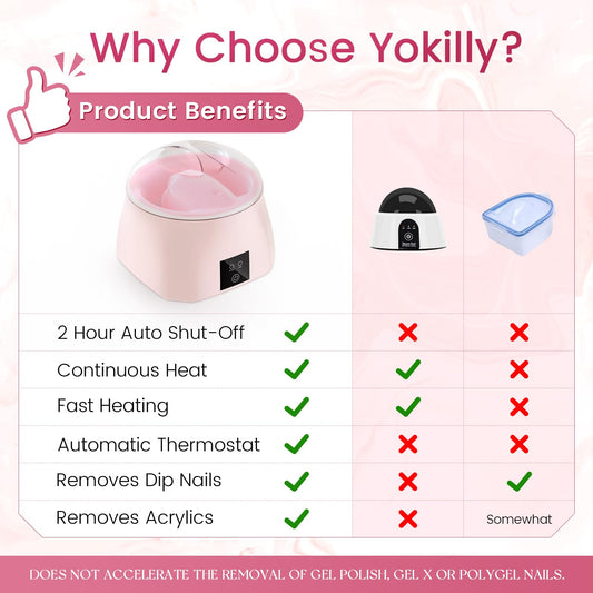 Yokilly electric nail soak off bowl with aluminum inner reservoir and secure snap lock tray mechanism