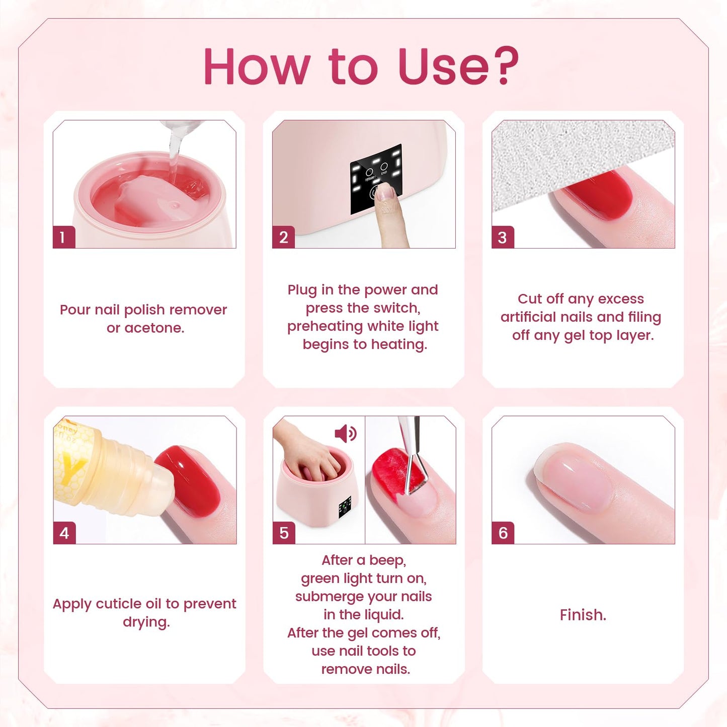 Side profile of the compact Yokilly automatic heated nail remover highlighting sleek portable design structure