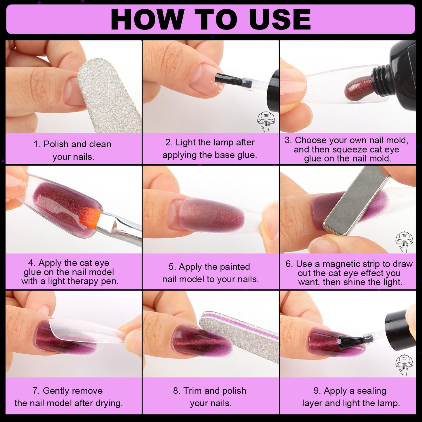 Packaging of Ebanku cat eye nail art kit