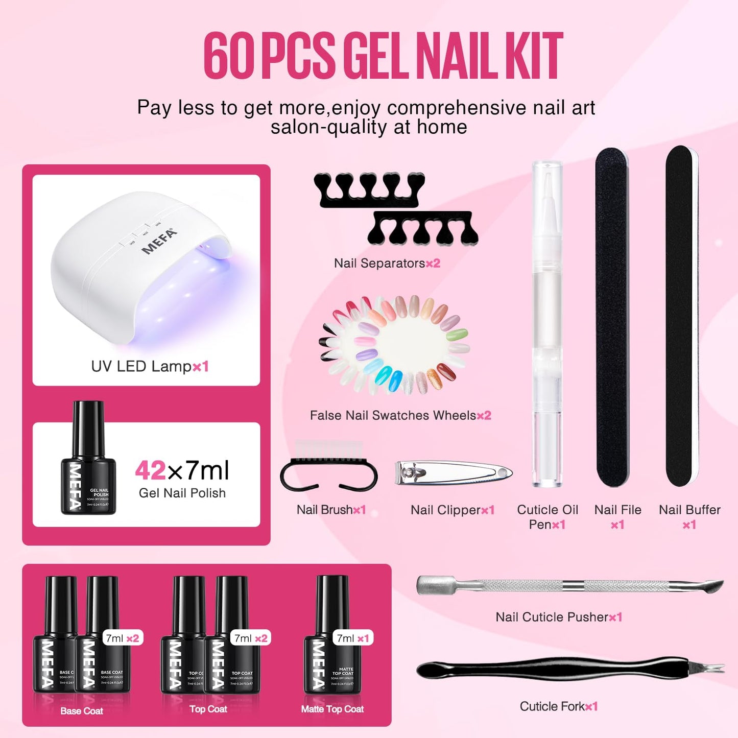 Professional home manicure setup with Mefa nail polish kit
