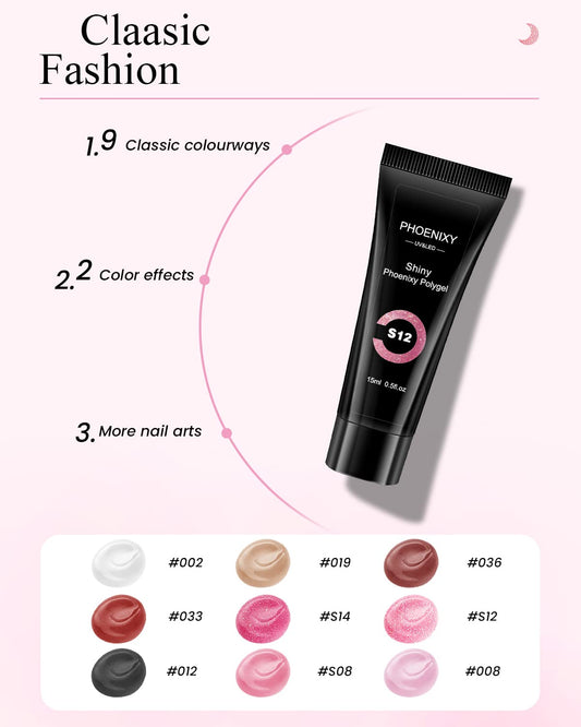 Full contents of the Phoenixy poly gel nail extension starter kit