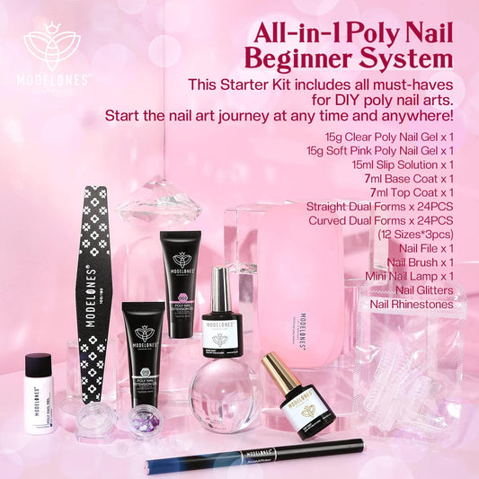 Modelones poly nail gel tubes and application tools