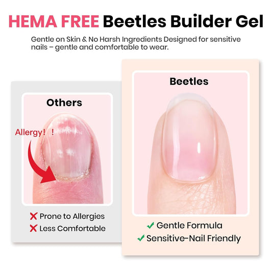 Beetles HEMA-free builder gel bottle and brush applicator