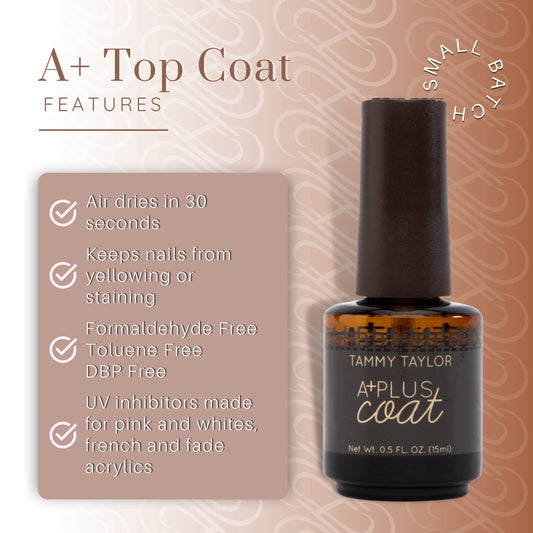 Tammy Taylor thirty second air dry top coat bottle showing product label details