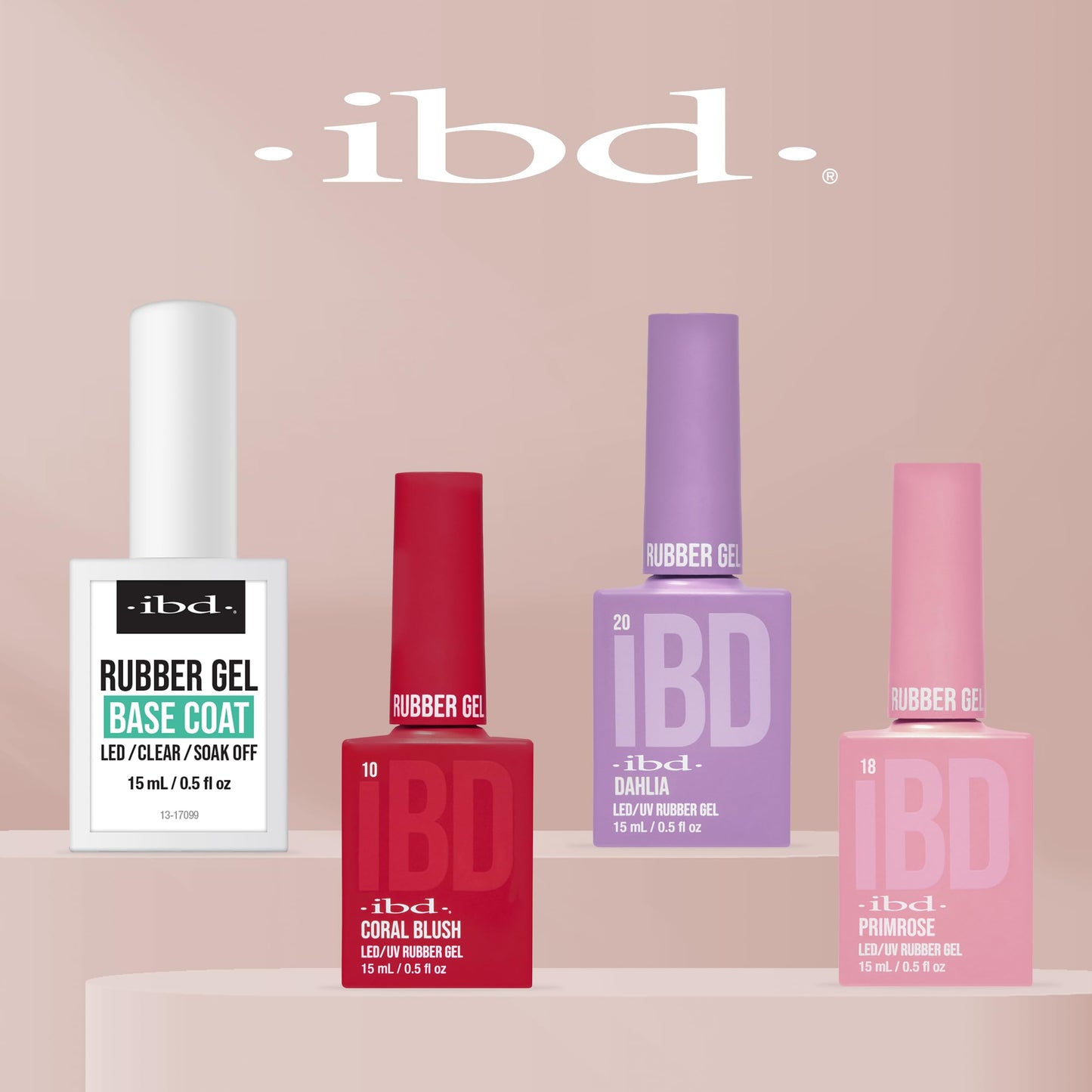 Clear builder gel from IBD displayed next to its official retail packaging box
