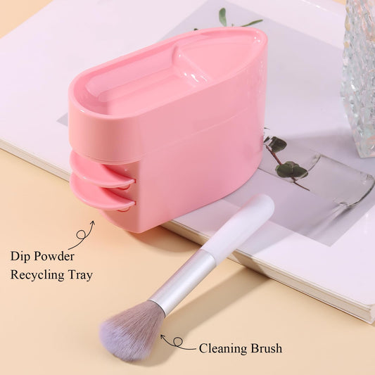 Furtherpretty nail powder container with two removable sliding drawers for collecting excess glitter.