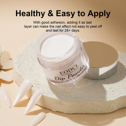 Close up of Eodci 1 Ounce white dipping powder container