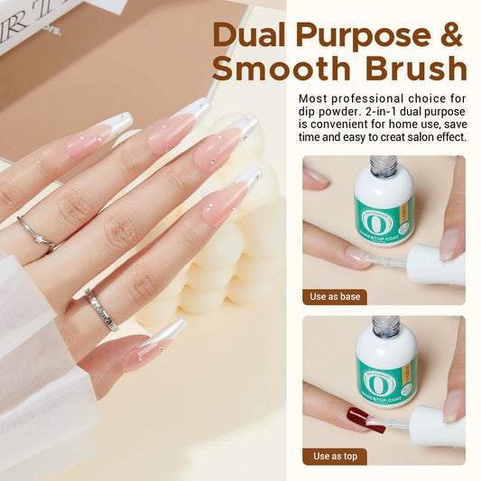 AZUREBEAUTY dipping powder liquids showing the two in one base top coat and activator packaging