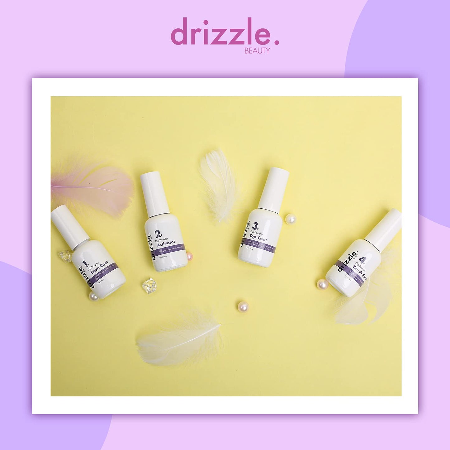 Drizzle Beauty starter set showcasing high gloss top coat for salon quality finish.