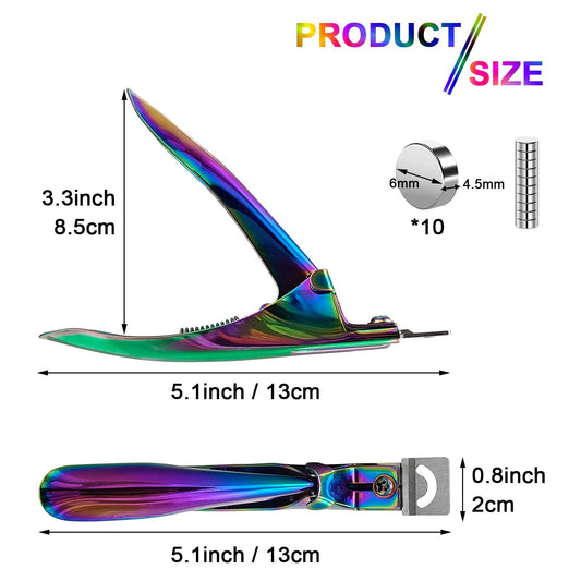 Close up of Scartink nail cutter magnetic sizer