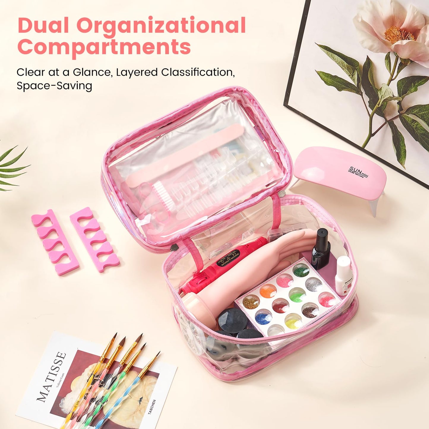 Professional nail art decoration tools and acrylic application set