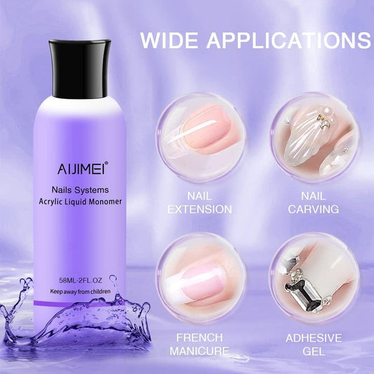 AIJIMEI professional acrylic nail liquid monomer 2 ounce packaging