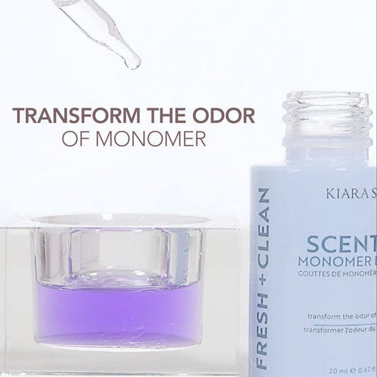 Kiara Sky liquid monomer odor neutralizer dropper application close up