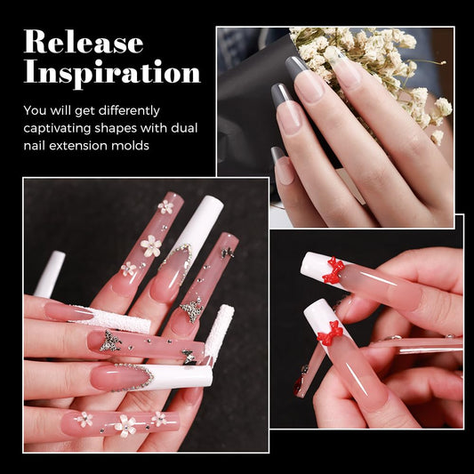 Assorted shapes of Gellaktik nail dual forms for DIY extensions