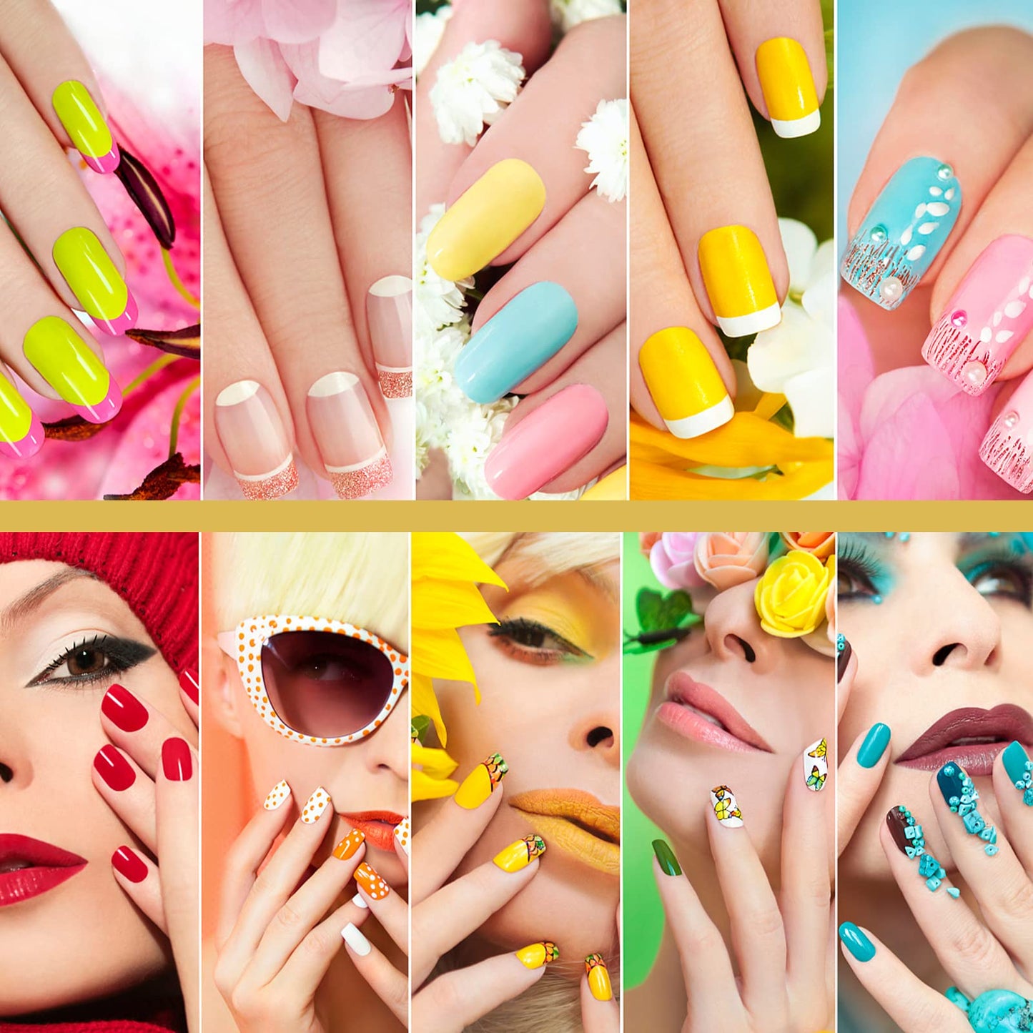 Detailed view of grid lines on professional nail forms