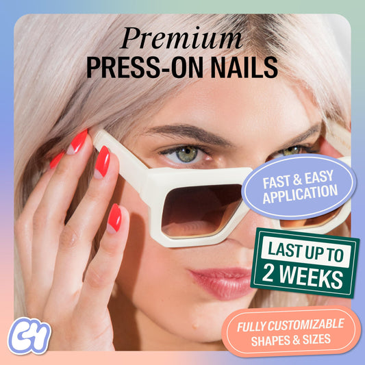 Close up of Chillhouse 90s Supermodel nail design