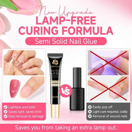 Two tubes of Una Gella semi solid gel nail glue