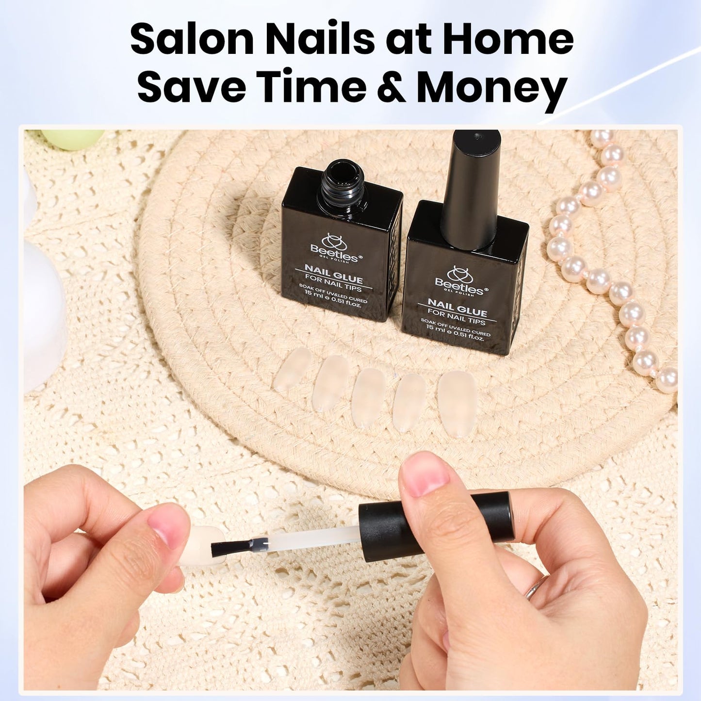 Professional salon use of Beetles gel nail glue