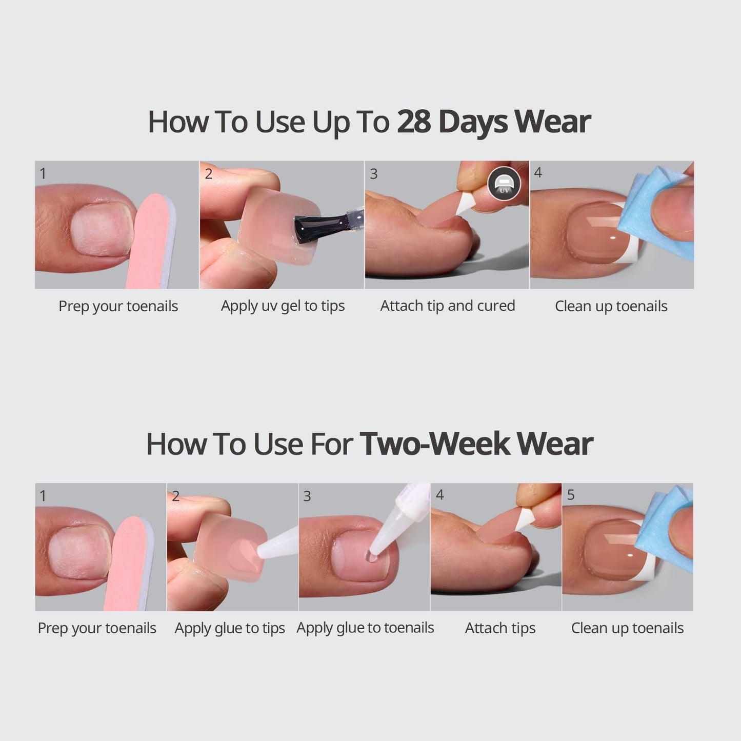 Professional pedicure result using Btartboxnails lamp-curable kit