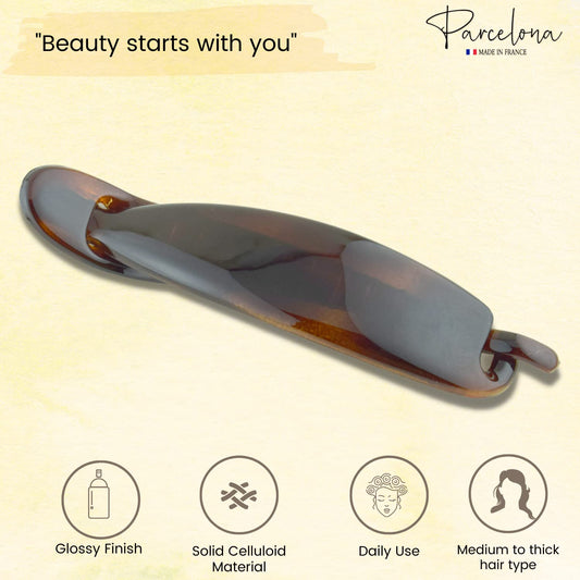 Parcelona premium metal free hair clip showing the innovative closing clasp mechanism.
