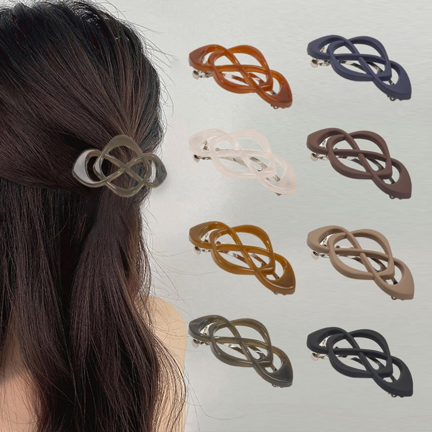 Ivyu authentic imported hair accessory set including eight pieces of vintage barrettes