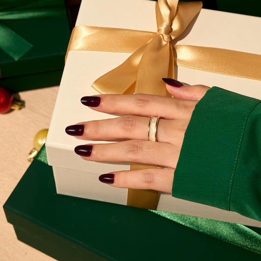 BTArtbox dark red soft gel nails kit packaging