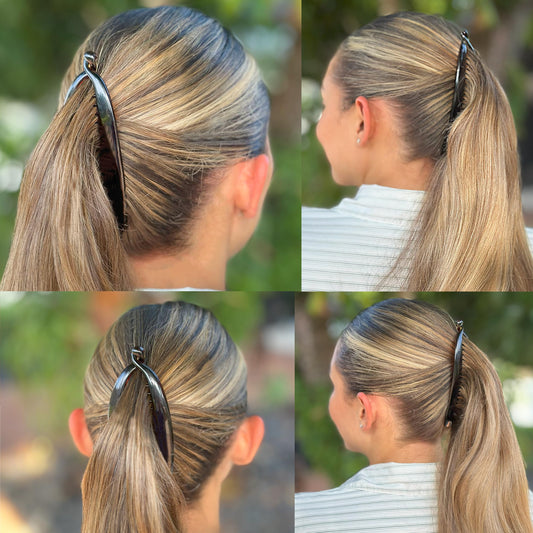 Camila Paris six inch banana hair comb open view showing interlocking teeth