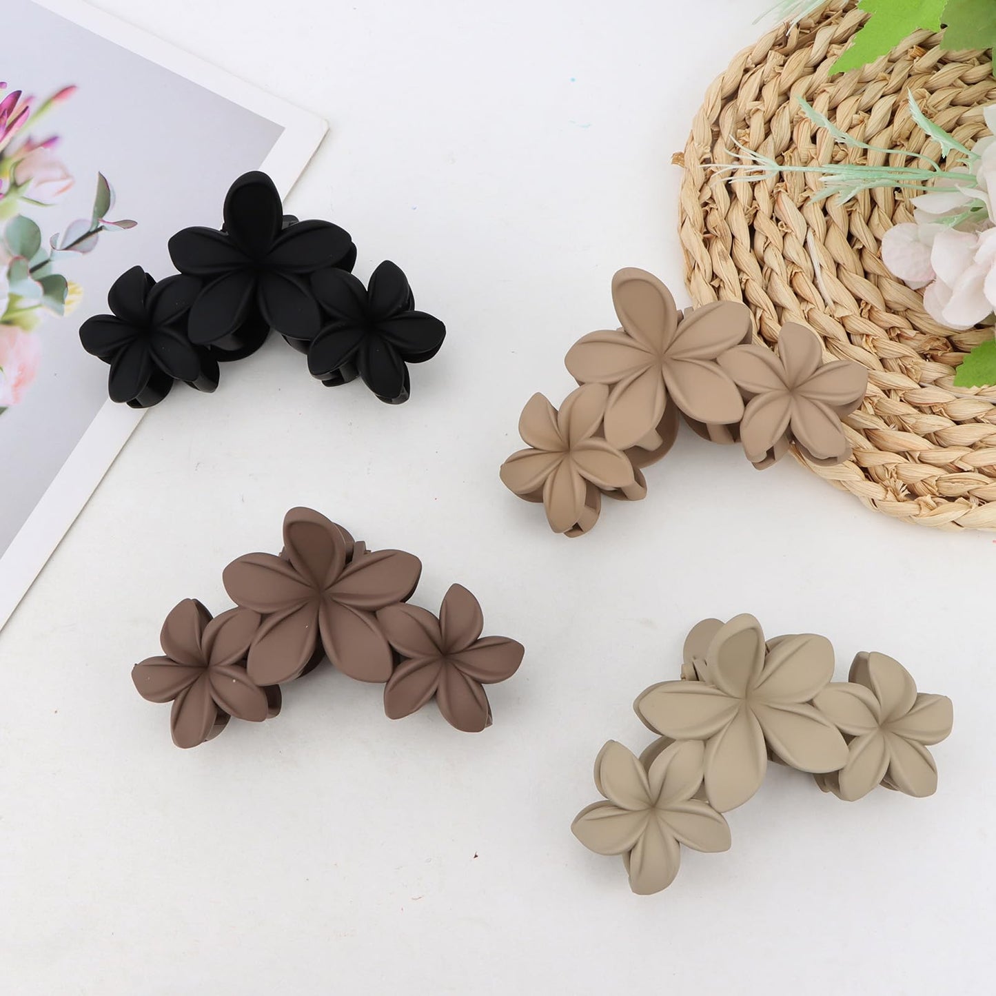 ANBALA brand authentic USA imported flower claw clips for women gift set representation.