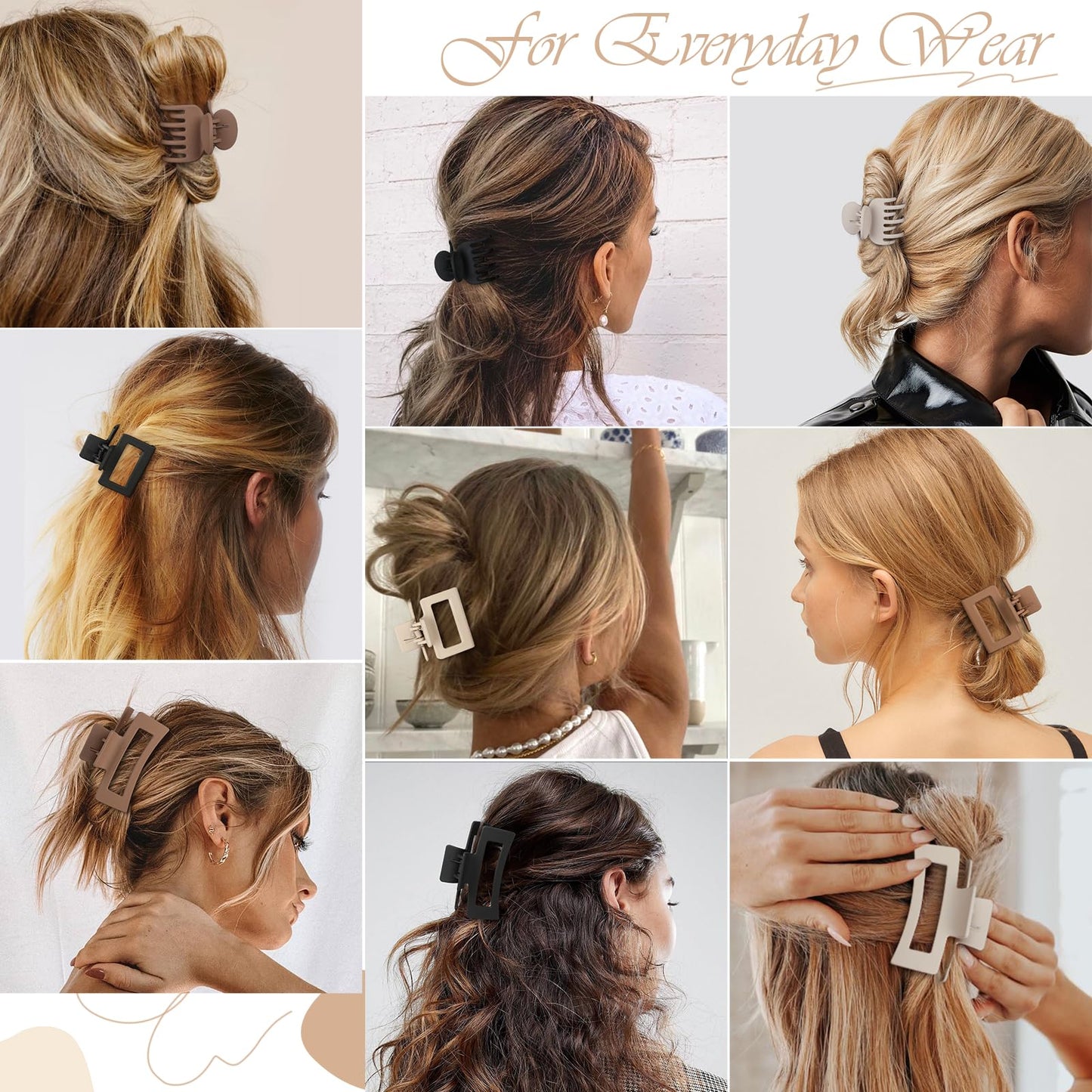 Nine piece imported hair accessory set packaged neatly for everyday styling variety