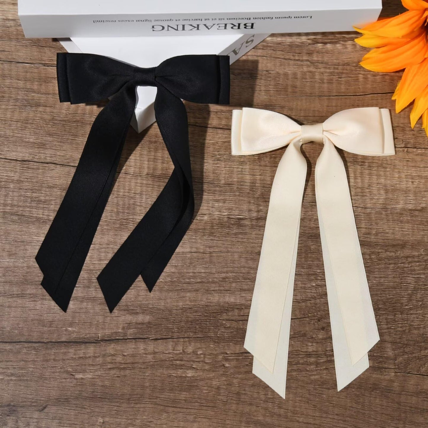 Authentic imported USA luxury hair accessories set on a white aesthetic background.
