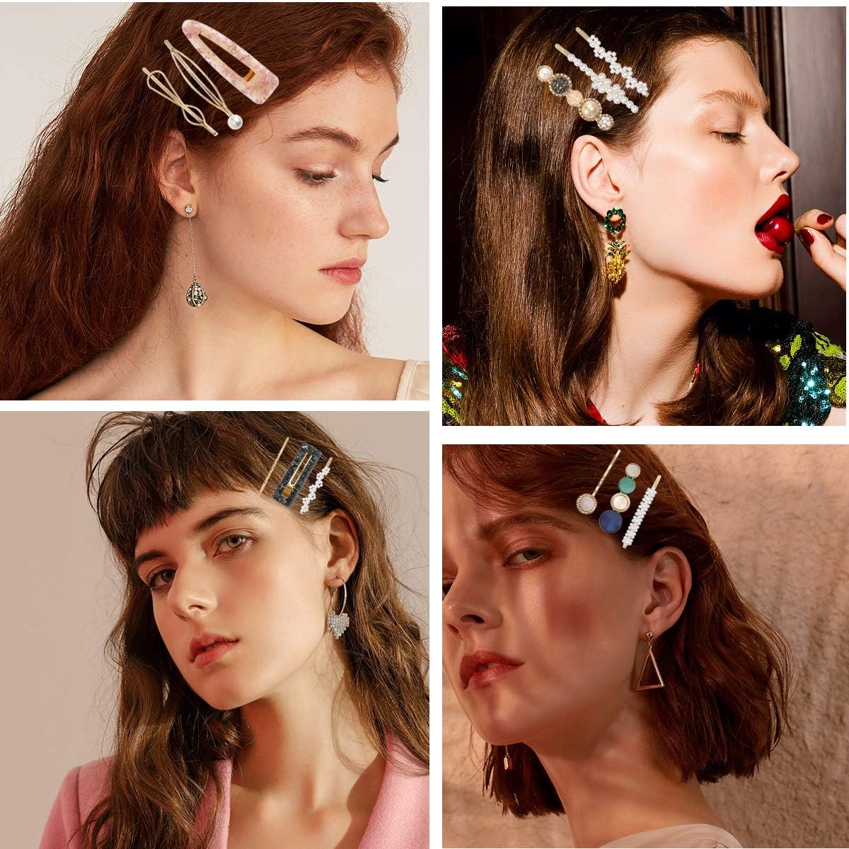 Detailed texture view of snag free smooth edges on Mehayi resin and pearl hair barrettes.